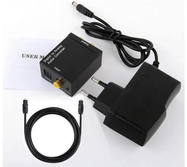 Alt view image 6 of 6 - Digital to Analog Audio Converter DAC and Optical SPDIF Toslink Coaxial to Analog Stereo L/R Converter, Audio Analog Converter with Optical Cable/Power Adapter for PS3 PS4 PS5 Xbox Roku