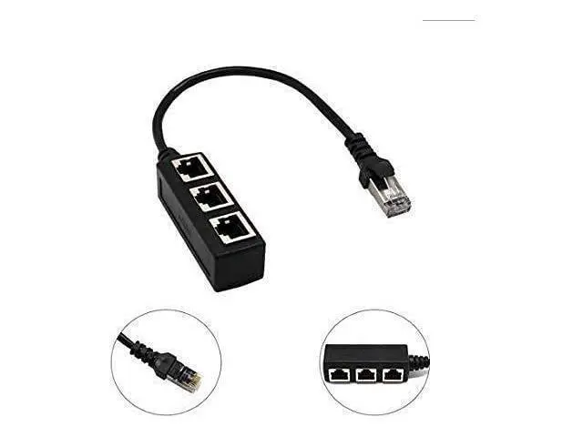 Alt view image 2 of 5 - RJ45 Ethernet Splitter Cable Minriu RJ45 Y Splitter Adapter 1 to 3 Port Ethernet Switch Adapter Cable for CAT 5/CAT 6/CAT 7