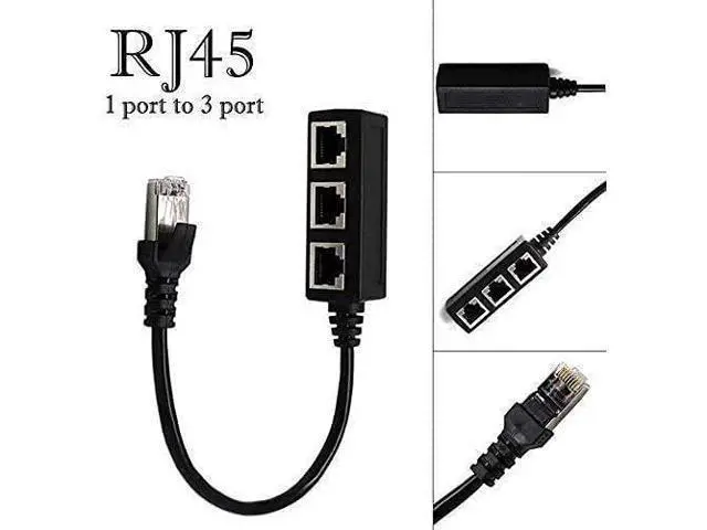 Alt view image 3 of 5 - RJ45 Ethernet Splitter Cable Minriu RJ45 Y Splitter Adapter 1 to 3 Port Ethernet Switch Adapter Cable for CAT 5/CAT 6/CAT 7