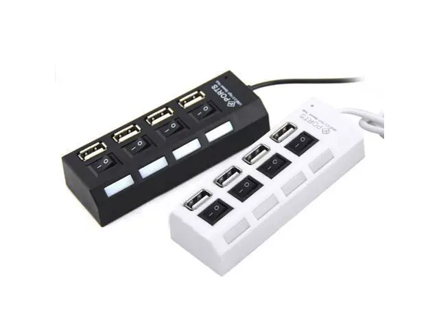 Alt view image 2 of 4 - Mini USB 2.0 Hub 4 Ports Portable High Speed USB Hub 480 Mbps On/Off Switch Hub USB Splitter Adapter HUB For PC Laptop