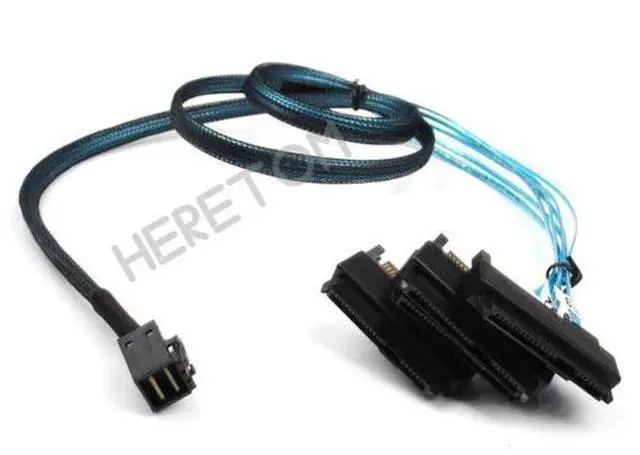 Main image of SAS SATA Cables SFF-8643 To 4 SFF-8482 Internal Mini SAS HD to 4 29pin SFF 8482 connector with SAS 15pin Power Port 12GB/S Cable