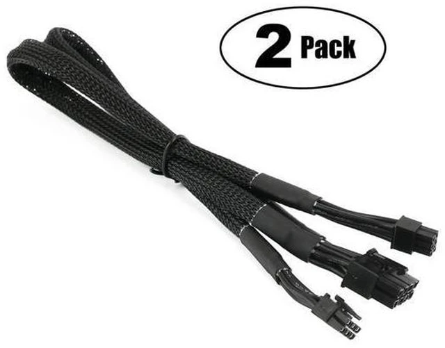 Alt view image 3 of 5 - Dual Mini 6 Pin to 8 Pin PCI Express Video Card Power Adapter Braided Sleeved Cable for Mac Pro Tower/Power Mac G5 15-inches(2Pack)