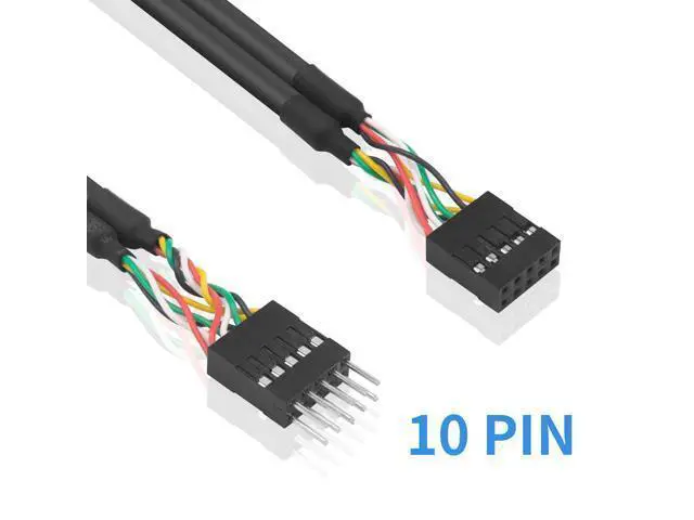 Alt view image 2 of 7 - Usb Header Extension Cable, Usb Motherboard Cable, Usb Header 10 Pin Male To Female Header Extender Extension Dupont Jumper Wires Cable 1M 3.3Ft