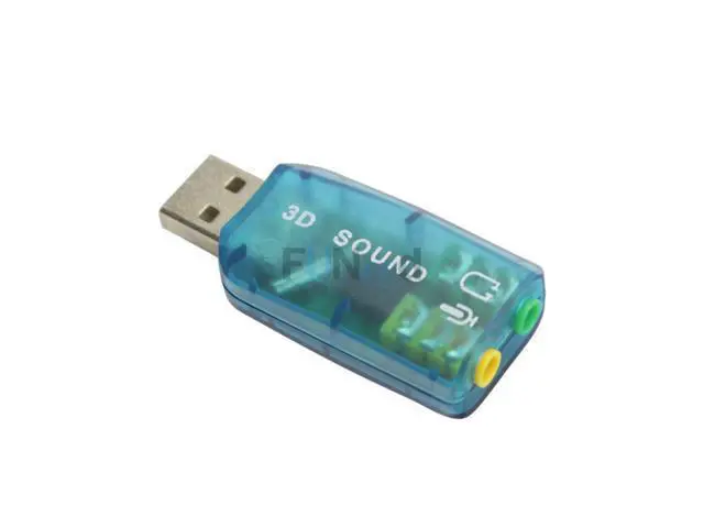 Alt view image 2 of 4 - Blue USB 2.0 to Mic/Speaker 5.1 audio Sound Card Adapter 5V Plug & Play