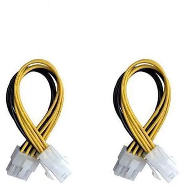 Main image of 2 Pack 4Pin Female to 8Pin Male ATX EPS 12V Motherboard CPU Power Supply P4 Converter Cable 8inch