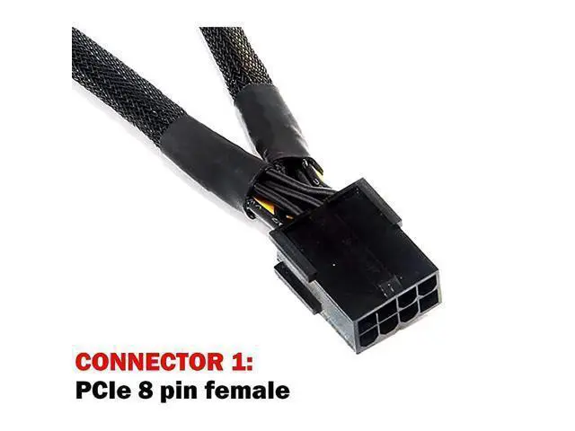 Alt view image 3 of 5 - 8Pin PCI Express Graphics Video Card GPU VGA 8 Pin Female to Dual GPU 8Pin 6+2 Pin Male GPU 8 pin Splitter Power Extension Cable 8 Pin GPU molex 9inch