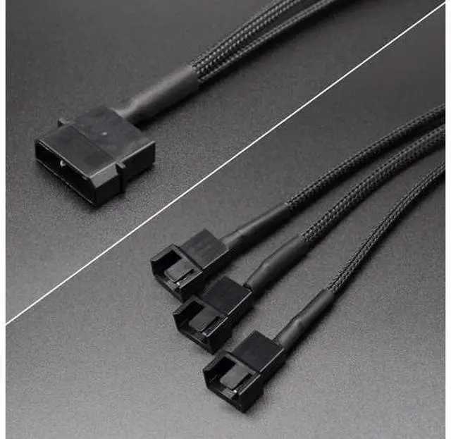 Alt view image 2 of 7 - 2 Pack Molex to 3 x 3 Pin or 4 Pin Computer PC Case Fan Power Splitter Adapter Cable, 10 inch