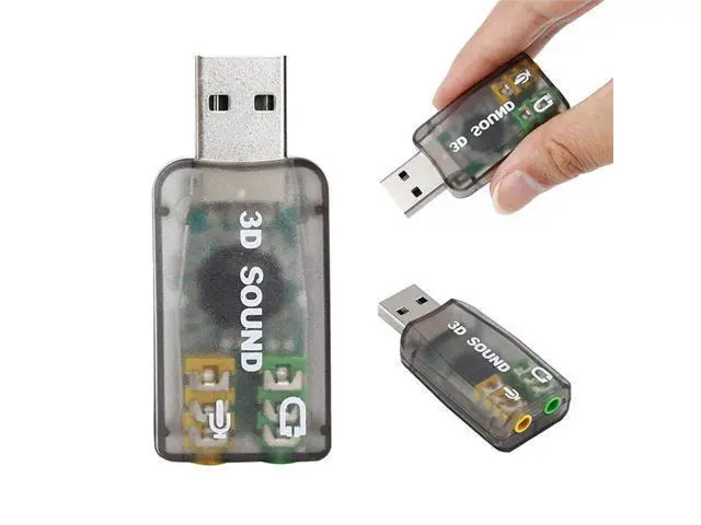 Alt view image 4 of 6 - USB 3D Sound Card, 5.1 USB External Stereo Sound Card with 3.5mm Headphone and Microphone Jack Converter for Windows, Mac, Linux, PC, Laptop, Desktop (Blue)