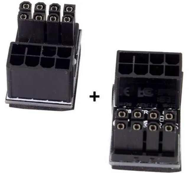Alt view image 2 of 7 - CY ATX 8Pin Female to 8pin Male 180 Degree Angled Adapter for Desktops Graphics Card