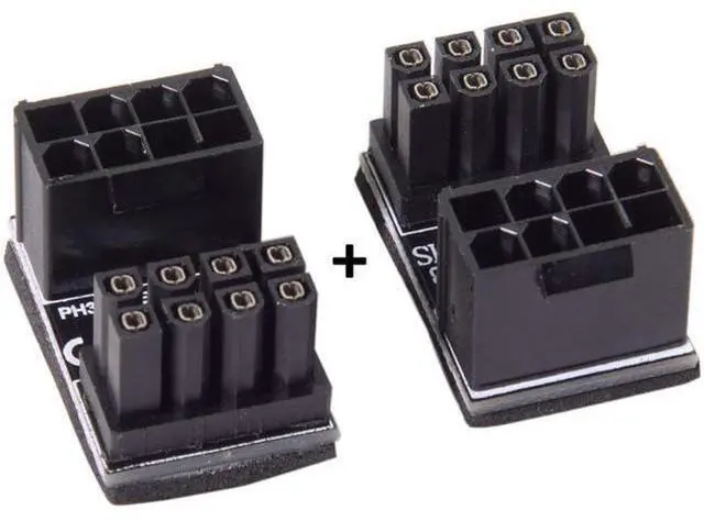 Alt view image 7 of 7 - CY ATX 8Pin Female to 8pin Male 180 Degree Angled Adapter for Desktops Graphics Card