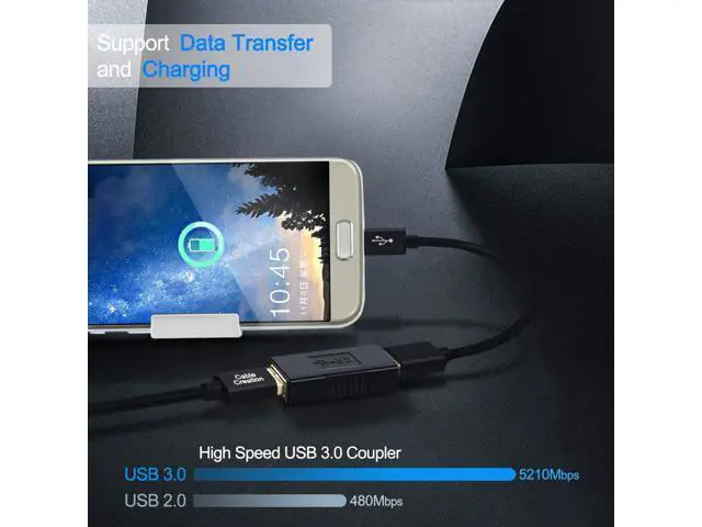 Alt view image 2 of 7 - USB 3.0 Coupler 2 Pack USB 3.0 Type A Female to Female Extension Adapter USB to USB Adapter Black