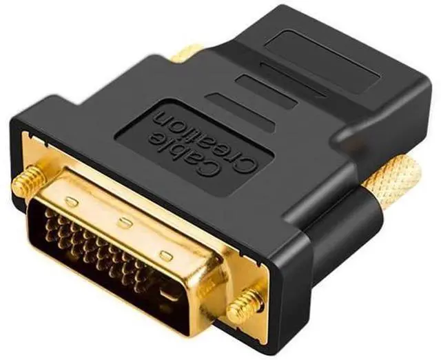 Main image of CableCreation DVI to HDMI Adapter, Bi-Directional DVI Male to HDMI Female Converter, Support 1080P, 3D for PS5,PS4,TV Box,Blu-ray,Projector,HDTV
