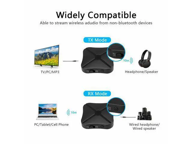 Alt view image 6 of 7 - 2in1 Bluetooth Transmitter &Receiver Wireless Home Music TV Stereo Audio Adapter