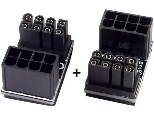 Alt view image 4 of 7 - CY ATX 8Pin Female to 8pin Male 180 Degree Angled Adapter for Desktops Graphics Card