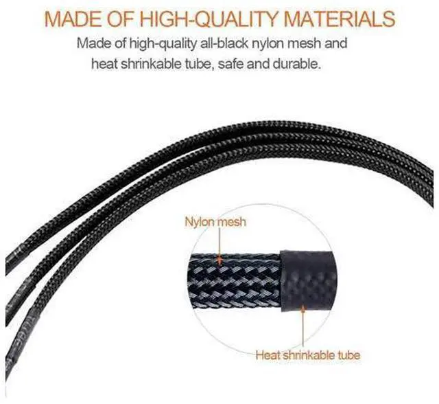 Alt view image 6 of 7 - 2PCS 4 Pin PWM Fan Extension Cable and 4-Pin IDE to 3X 4-Pin Fan Connector, Sleeved Braided Y Splitter, for Computer PC 4 Pin Fan Extension Power Cable, Cooling Fans Cable