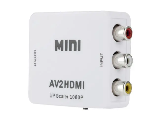 Alt view image 5 of 6 - RCA AV to HDMI Converter Adapter Composite AV2HDMI Converter 1080P HDTV DVD (White)