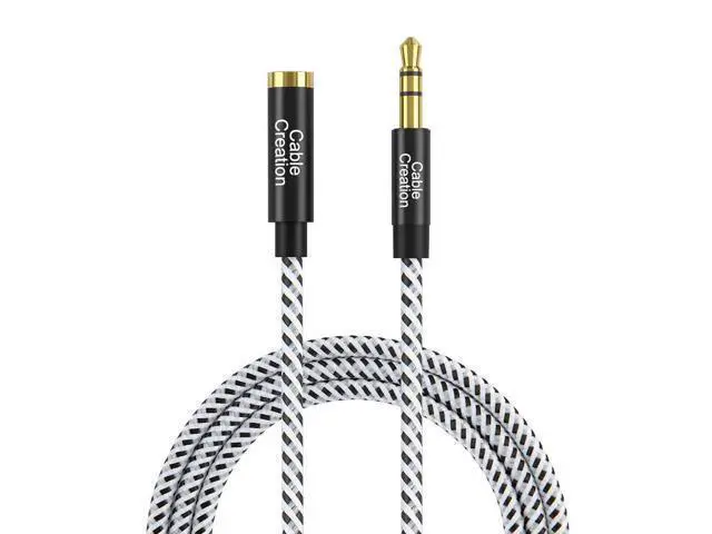 Alt view image 3 of 7 - CableCreation 15 Feet 3.5mm Male to Female Extension Stereo Audio Extension Cable Adapter, Slim and Soft Aux Cable with Gold