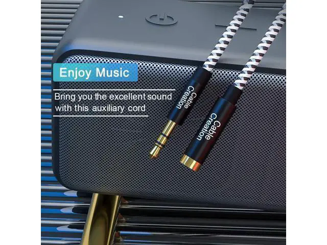 Alt view image 6 of 7 - CableCreation 15 Feet 3.5mm Male to Female Extension Stereo Audio Extension Cable Adapter, Slim and Soft Aux Cable with Gold