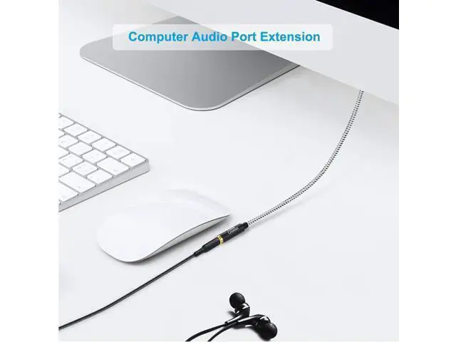 Alt view image 5 of 7 - CableCreation 15 Feet 3.5mm Male to Female Extension Stereo Audio Extension Cable Adapter, Slim and Soft Aux Cable with Gold