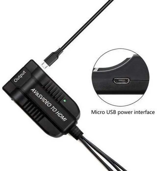 Alt view image 3 of 7 - Female AV S Video to Hdmi Video Converter Adapter Female S Video Input PortFemale AV(CVBS) Input PortHdmi Output with Micro Cable for HDTV DVD