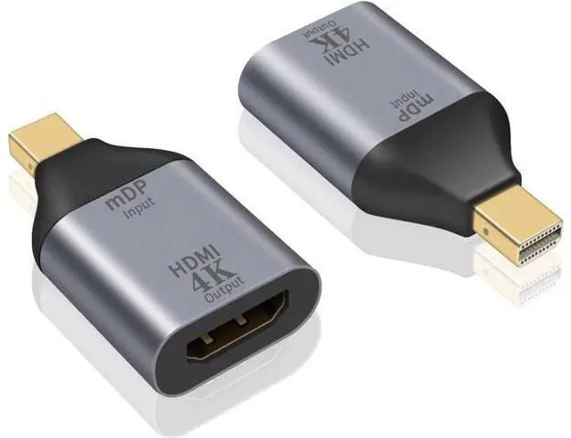 Main image of Mini DisplayPort to HDMI Adapter 4K Mini DP to HDMI Adapter Male to Female Mini Display Port to HDMI Converter Gold Plated Adapter for MacBook Microsoft Surface Pro 2pack