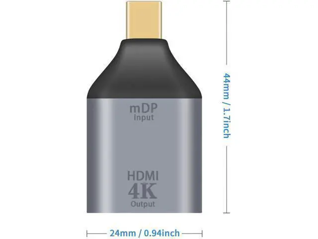 Alt view image 6 of 7 - Mini DisplayPort to HDMI Adapter 4K Mini DP to HDMI Adapter Male to Female Mini Display Port to HDMI Converter Gold Plated Adapter for MacBook Microsoft Surface Pro 2pack