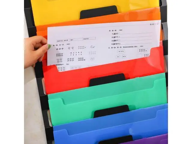 Alt view image 4 of 4 - Wall Mounted Hanging File Folder Holder Mail Organizers Home Office Supplies Storage Pocket Chart for Papers Magazine