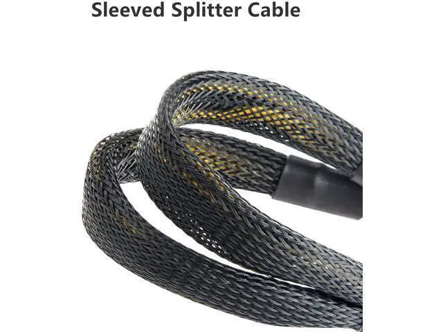 Alt view image 5 of 7 - 8 Pin PCIe Splitter, PCI-e 8 Pin Female to Dual 8 Pin(6+2) Male GPU VGA Power Cable PCI Express Adapter for Graphics Video Card, UIInosoo Sleeved Braided Y-Splitter Power Cord 9.5inch