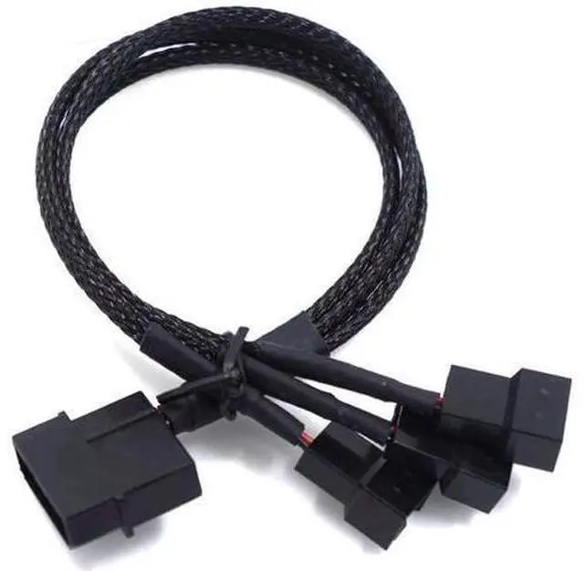 Main image of 2 Pack 4-Pin Molex to 3 x 3 Pin / 4 Pin PMW 12V PC Case Fan Power Adapter Cable 3-Pin / 4-Pin (PWM Connector) to Molex Computer Cooler Cooling Fan Splitter Y Power Molex-3Pin/4Pin Cable Splitter