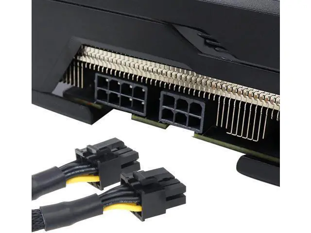 Alt view image 7 of 7 - 8 Pin PCIe Splitter, PCI-e 8 Pin Female to Dual 8 Pin(6+2) Male GPU VGA Power Cable PCI Express Adapter for Graphics Video Card, UIInosoo Sleeved Braided Y-Splitter Power Cord 9.5inch