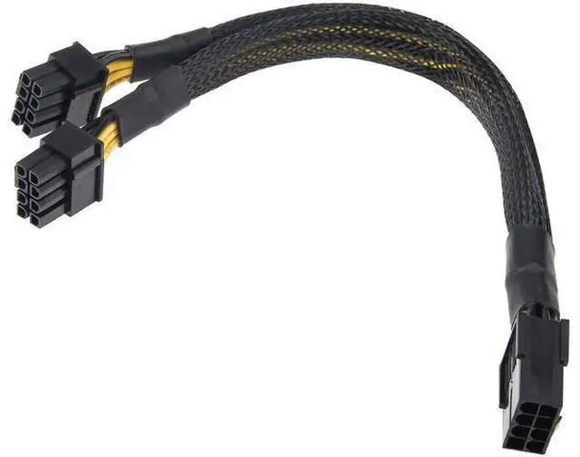 Main image of 8 Pin PCIe Splitter, PCI-e 8 Pin Female to Dual 8 Pin(6+2) Male GPU VGA Power Cable PCI Express Adapter for Graphics Video Card, UIInosoo Sleeved Braided Y-Splitter Power Cord 9.5inch