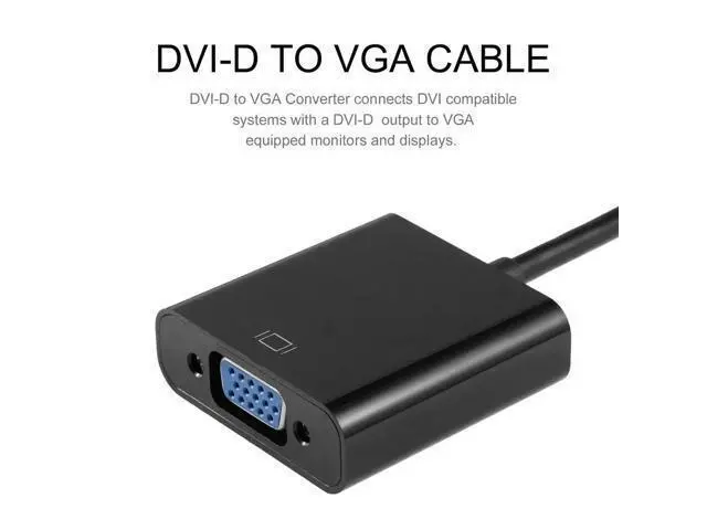 Alt view image 2 of 5 - Full HD 1080P DVI-D to VGA Active Adapter Converter Cable 24+1 Pin Male to 15pin Female Monitor Cable for PC Display Card