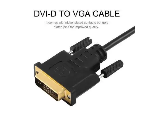 Alt view image 3 of 5 - Full HD 1080P DVI-D to VGA Active Adapter Converter Cable 24+1 Pin Male to 15pin Female Monitor Cable for PC Display Card