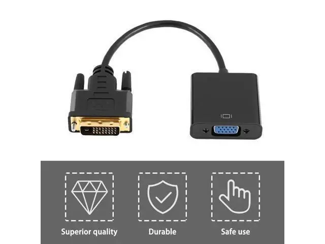 Alt view image 4 of 5 - Full HD 1080P DVI-D to VGA Active Adapter Converter Cable 24+1 Pin Male to 15pin Female Monitor Cable for PC Display Card