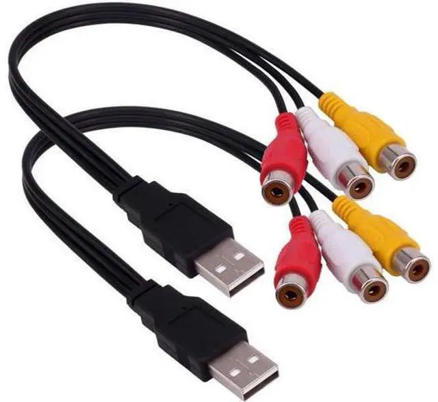 Main image of (2-Pack) USB to 3RCA Cable, USB A 2.0 Male to 3 RCA Female Video Audio Capture Card AV Composite Adapter Cord Cable for PC,MAC