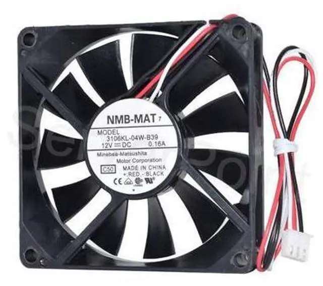 Main image of For NMB-MAT Cooling 3106KL-04W-B39 3 Wires Cooler DC 12V 0.16A 80X80X15MM Server Fan