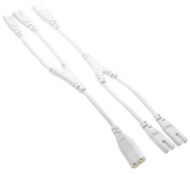 Main image of IEC320 C8 to 2X C7 Y Split AC Power Cord, IEC Figure 8 Male to 2 Female 1 in 2 Out AC Power Cable, Length=32CM Color:White
