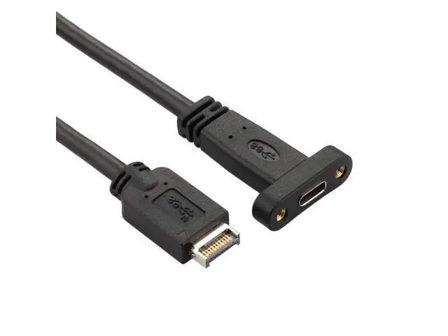 Alt view image 3 of 3 - USB-C Type-C Female to USB 3.1 Front Panel Header Extension Cable 40cm with Panel Mount Screw
