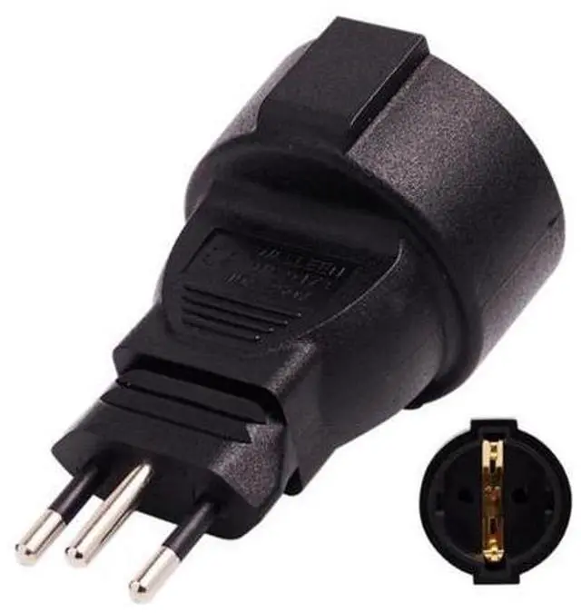 Main image of 3pin Plug to EU 2pin Round AC-Power Supply Adapter Socket Connector Male to Female Power Adaptor 16A/110-250V