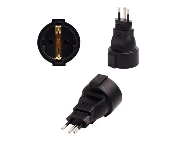 Alt view image 2 of 4 - 3pin Plug to EU 2pin Round AC-Power Supply Adapter Socket Connector Male to Female Power Adaptor 16A/110-250V