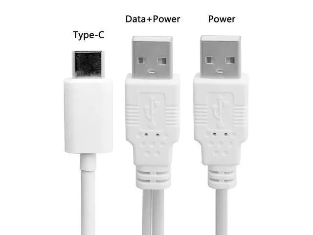 Alt view image 3 of 3 - DZ USB 3.1 Type C USB-C to Dual A Male Extra Power Data Y Cable for Cell Phone & Hard Disk