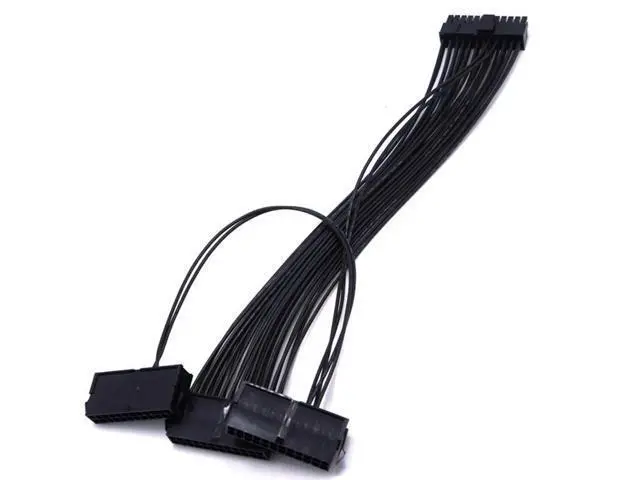 Alt view image 2 of 5 - 24Pin Dual PSU Power Extension Cable PC Three Power Supply Synchronization Cable Connector 12.6 Inches / 32cm