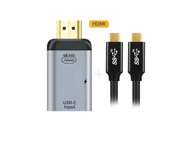 Alt view image 2 of 3 - 100W 10Gbps Cable & USB-C Type C Female Source to HDTV Sink HDTV & PD Power Adapter 4K 60hz 1080p for Phone & Laptop