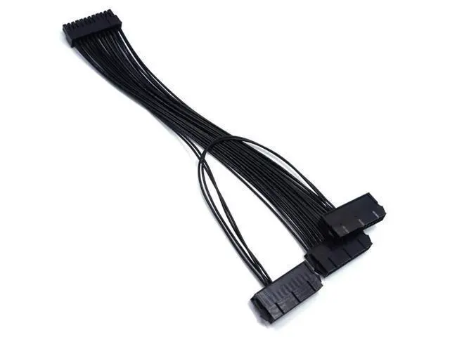 Alt view image 3 of 5 - 24Pin Dual PSU Power Extension Cable PC Three Power Supply Synchronization Cable Connector 12.6 Inches / 32cm