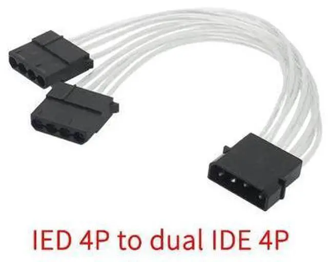 Main image of Sleeve Extension Power Supply Cable IDE 4P to 2X 4P Cable with Combs 18 AWG
