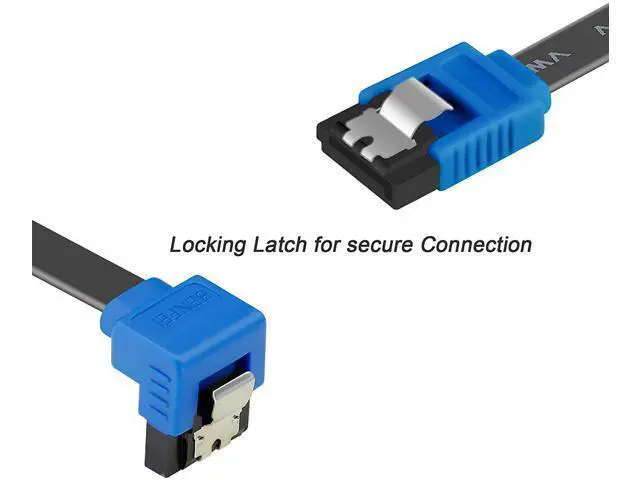 Alt view image 3 of 6 - SATA Cable III, 3 Pack SATA Cable III 6Gbps 90 Degree Right Angle with Locking Latch 18 Inch for SATA HDD, SSD, CD Driver, CD Writer - Black