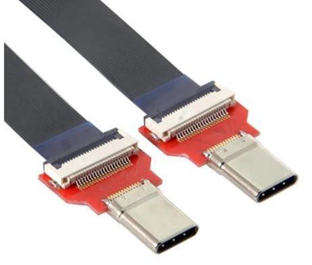 Alt view image 2 of 3 - DZ 20cm FPC Flat USB 3.1 Type-C USB-C Male to Male Data Cable for Laptop & Phone & Drive