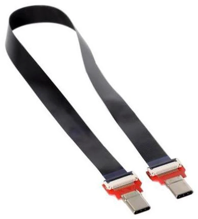 Alt view image 3 of 3 - DZ 20cm FPC Flat USB 3.1 Type-C USB-C Male to Male Data Cable for Laptop & Phone & Drive