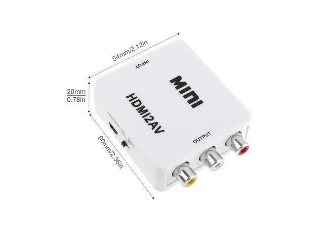 Alt view image 6 of 6 - Portable HDMI to AV Video Converter with 1080P Conversion Head Support Computer Connected TV Projector with Audio