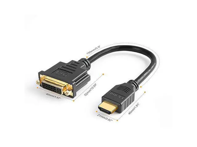 Alt view image 6 of 7 - HDMI to DVI Cable 2Pack 05 Feet HDMI Male to DVI24+1 Female Adapter Cable Gold Plated HDTV to DVI Cable Support 1080P3D 015MBlack